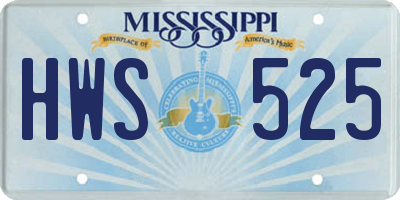 MS license plate HWS525