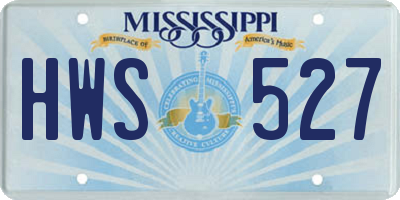MS license plate HWS527