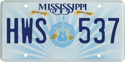 MS license plate HWS537
