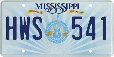MS license plate HWS541