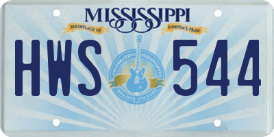 MS license plate HWS544