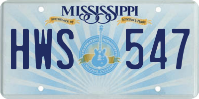 MS license plate HWS547