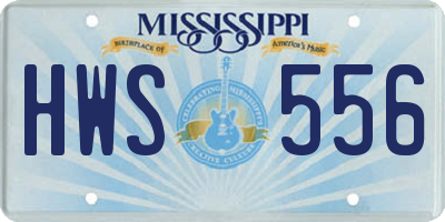 MS license plate HWS556