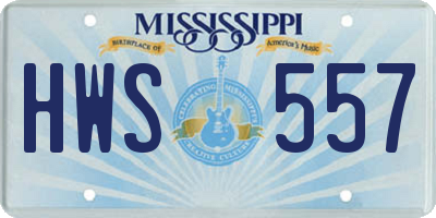 MS license plate HWS557
