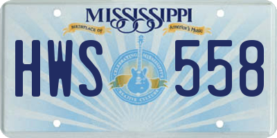 MS license plate HWS558