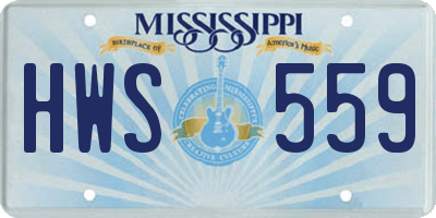 MS license plate HWS559