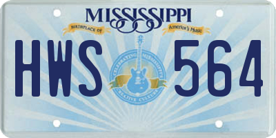 MS license plate HWS564