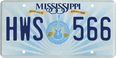 MS license plate HWS566