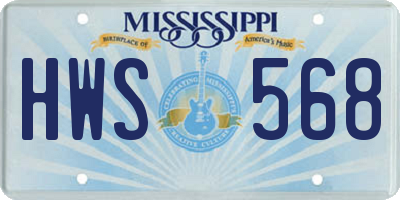 MS license plate HWS568