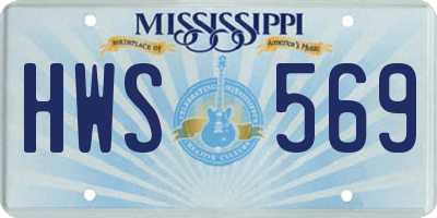 MS license plate HWS569