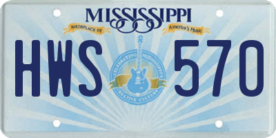 MS license plate HWS570
