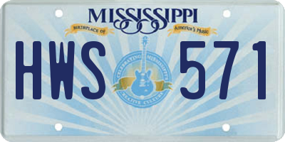 MS license plate HWS571