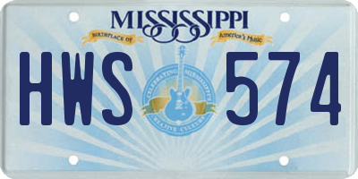 MS license plate HWS574
