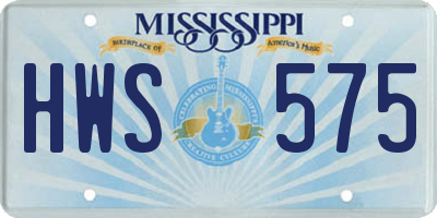 MS license plate HWS575