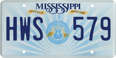 MS license plate HWS579