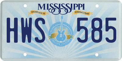MS license plate HWS585