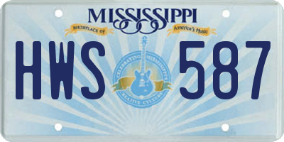 MS license plate HWS587