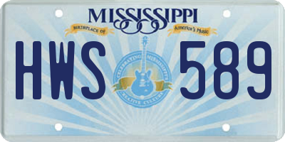 MS license plate HWS589