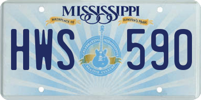 MS license plate HWS590