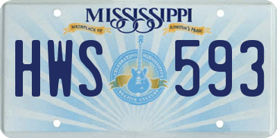 MS license plate HWS593