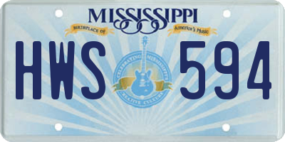 MS license plate HWS594