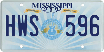 MS license plate HWS596