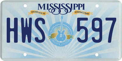 MS license plate HWS597