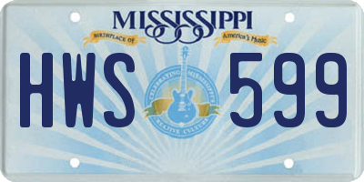 MS license plate HWS599