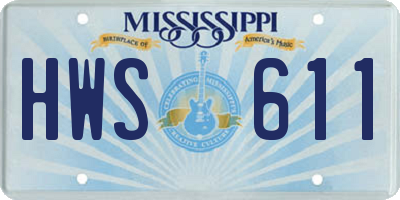 MS license plate HWS611