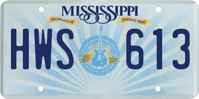 MS license plate HWS613