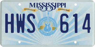 MS license plate HWS614