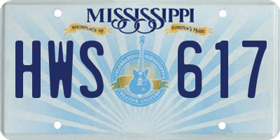 MS license plate HWS617