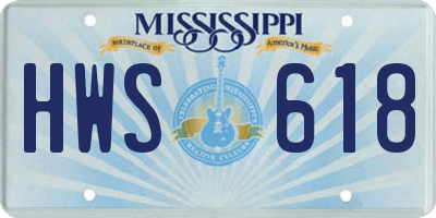 MS license plate HWS618