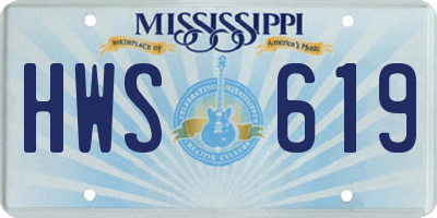 MS license plate HWS619