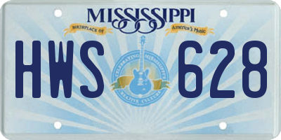 MS license plate HWS628