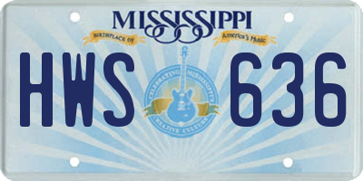 MS license plate HWS636