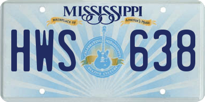 MS license plate HWS638