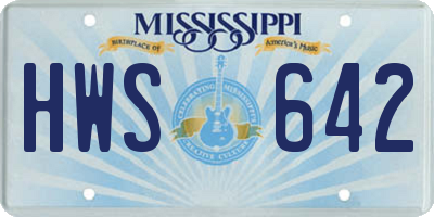 MS license plate HWS642