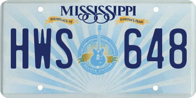 MS license plate HWS648