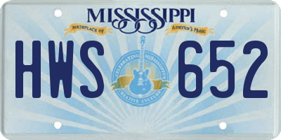 MS license plate HWS652
