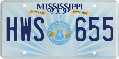 MS license plate HWS655