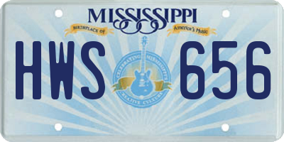 MS license plate HWS656