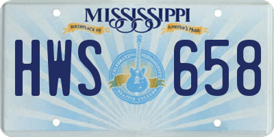 MS license plate HWS658