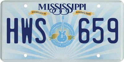 MS license plate HWS659