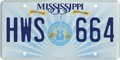 MS license plate HWS664