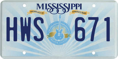 MS license plate HWS671