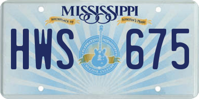 MS license plate HWS675