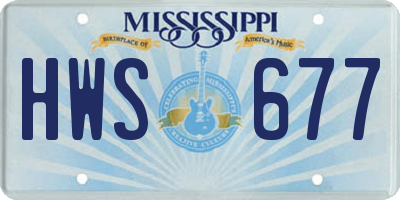 MS license plate HWS677