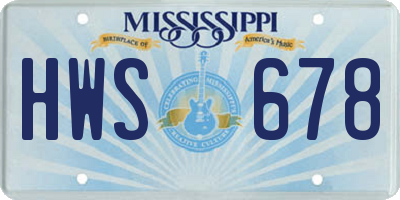 MS license plate HWS678