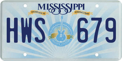 MS license plate HWS679